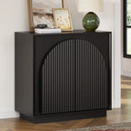 Fluted  2-Door Small Sideboard Black