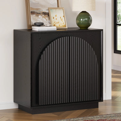 Win2Win Fluted Sideboard Buffet Cabinet – Black