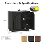 Fluted  2-Door Small Sideboard Black