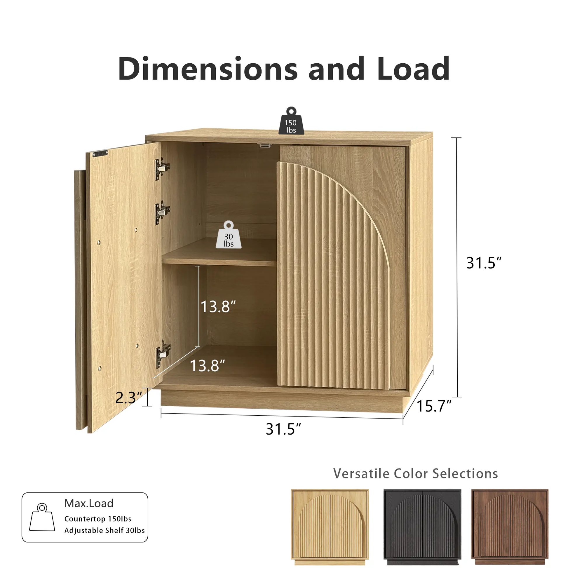 Win2Win Fluted Sideboard Buffet Cabinet – Oak win2win