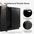 Fluted  2-Door Small Sideboard Black