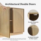 Fluted  2-Door Small Sideboard Oak