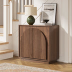 Fluted  2-Door Small Sideboard Walnut