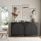Fluted  2-Door Small Sideboard Black