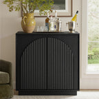 Fluted  2-Door Small Sideboard Black
