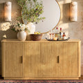 Fluted 4-Door Sideboard – Golden Oak