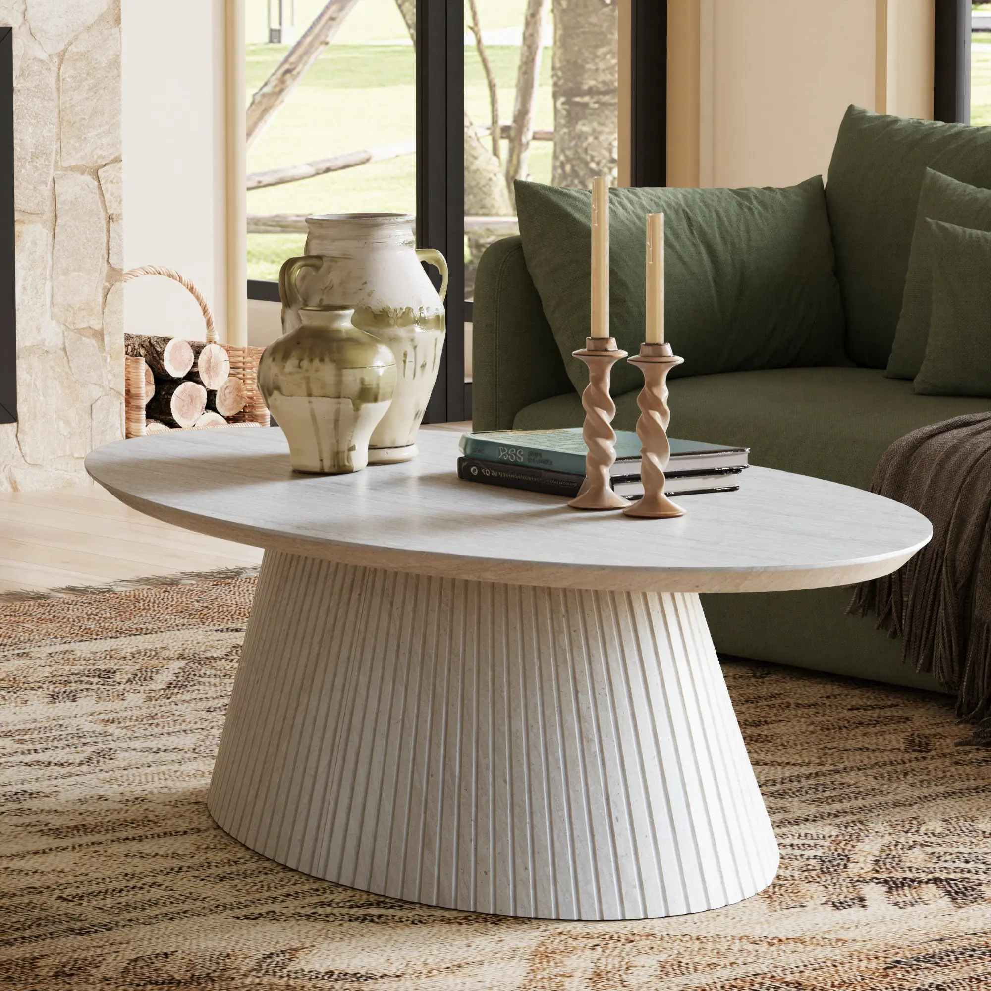 Win2Win Srone Oval Coffee Table win2win