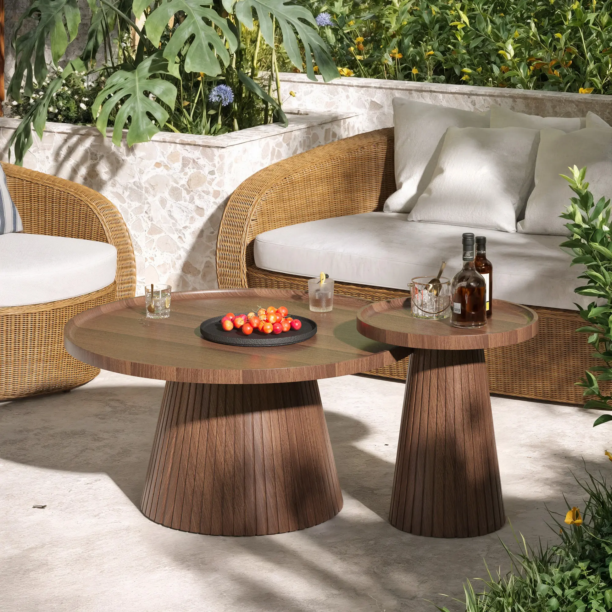 Win2Win Nesting Coffee Table Set of 2 – Walnut win2win