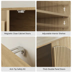 Fluted  2-Door Small Sideboard Oak