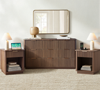 Fluted 9 dresser Bedroom Set – Walnut