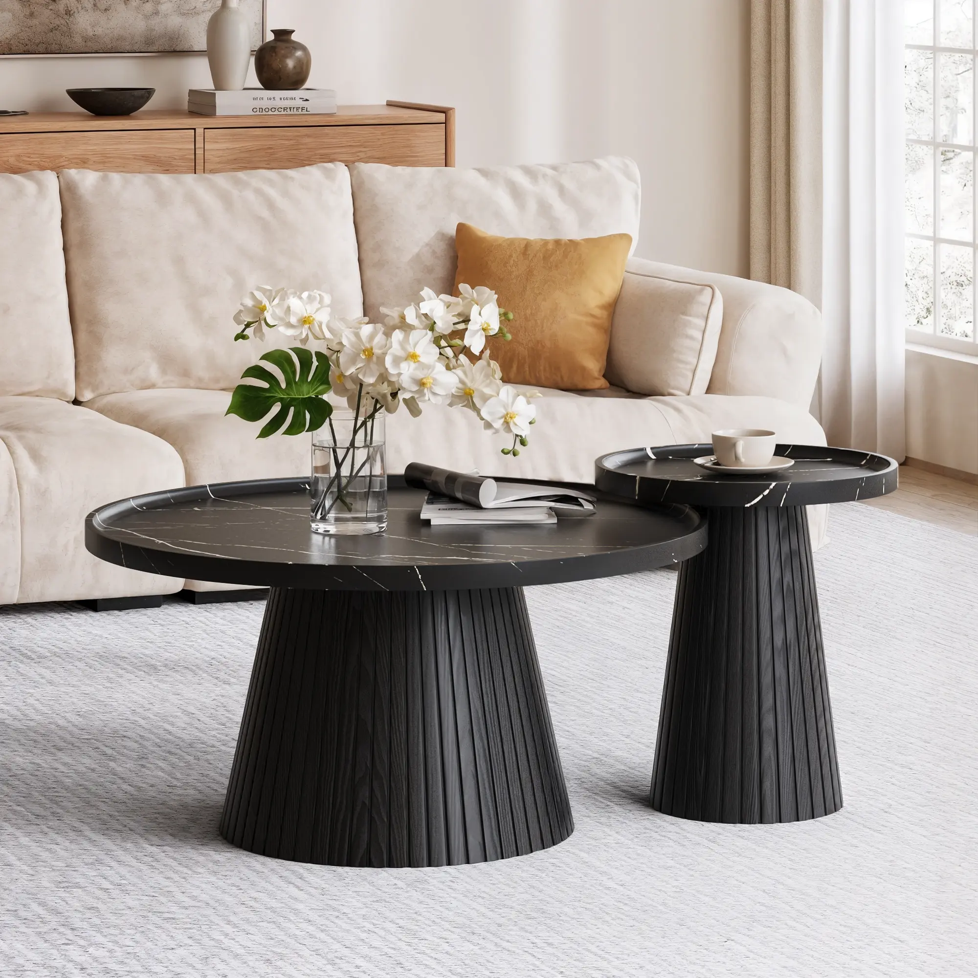 Win2Win Nesting Coffee Table Set of 2 – Black win2win