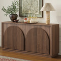 Fluted 4-Door Buffet Cabinet  Walnut
