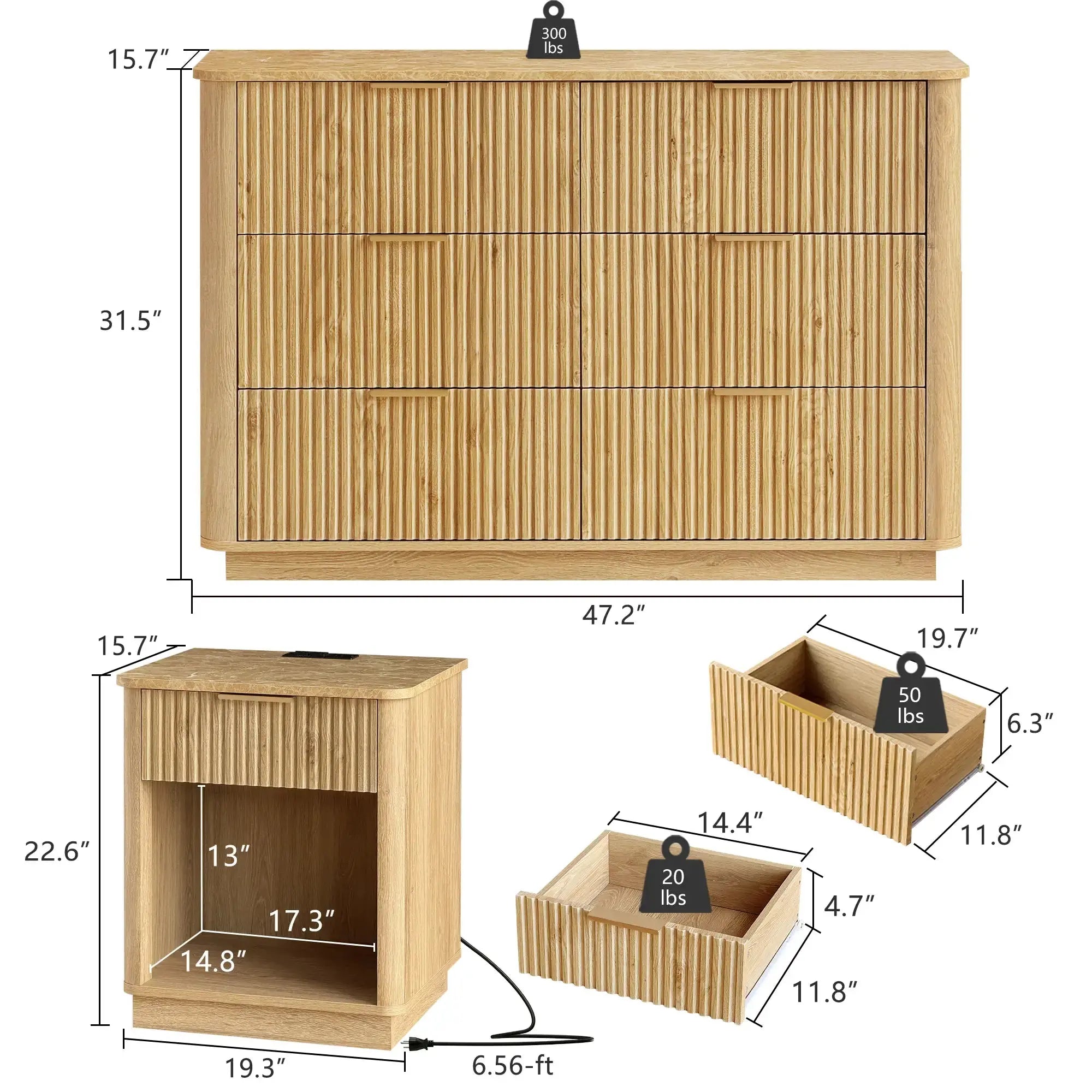 白橡斗柜 6 win2win