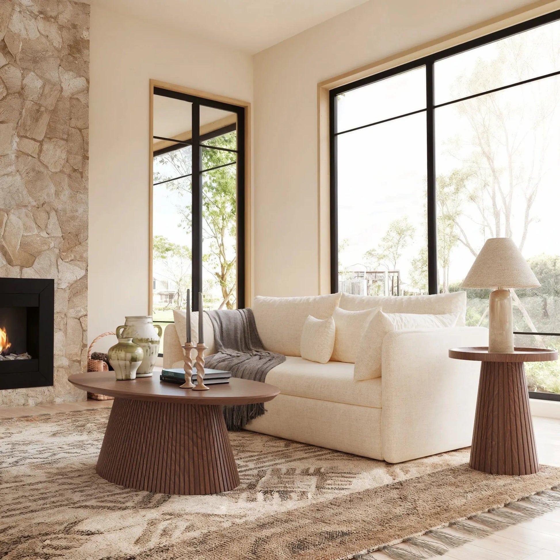 Win2Win Walnut Oval Coffee Table win2win