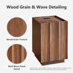win2win Side Table with Charging Station, Mid Century Modern End Table with Wave Design, Wood Grain Finish, 15.4" Nightstand with Storage, Bedside Table for Bedroom Living Room, Walnut