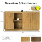 Fluted 4-Door Sideboard – Golden Oak