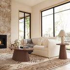 Groove Oval Lounge Table - Walnut