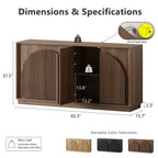 Fluted 4-Door Buffet Cabinet  Walnut