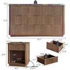 Fluted 9 dresser Bedroom Set – Walnut