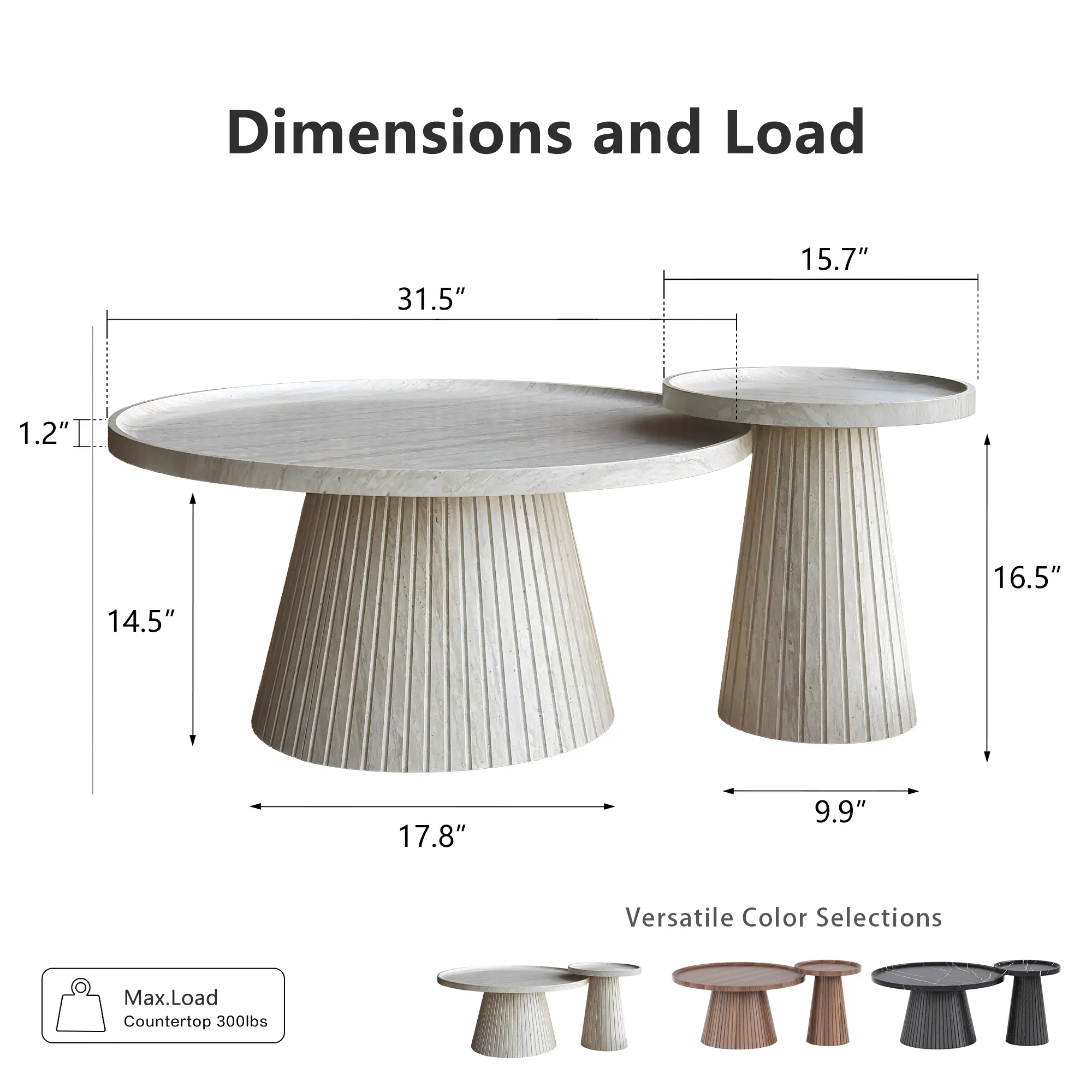 Win2Win Nesting Coffee Table Set of 2 –Stone win2win