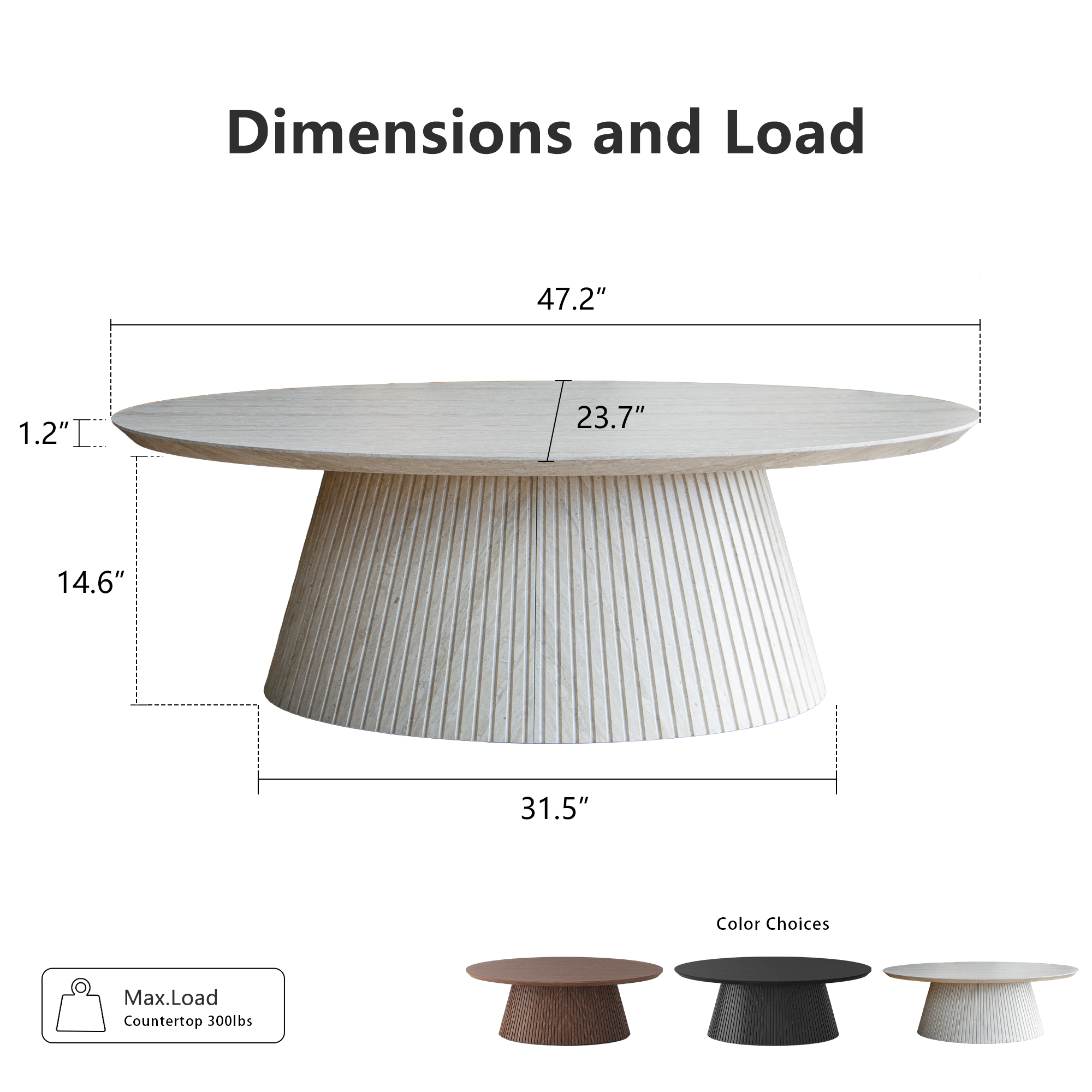 MIN FlU™Groove Oval Coffee Table-Srone
