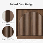 Fluted 4-Door Buffet Cabinet  Walnut