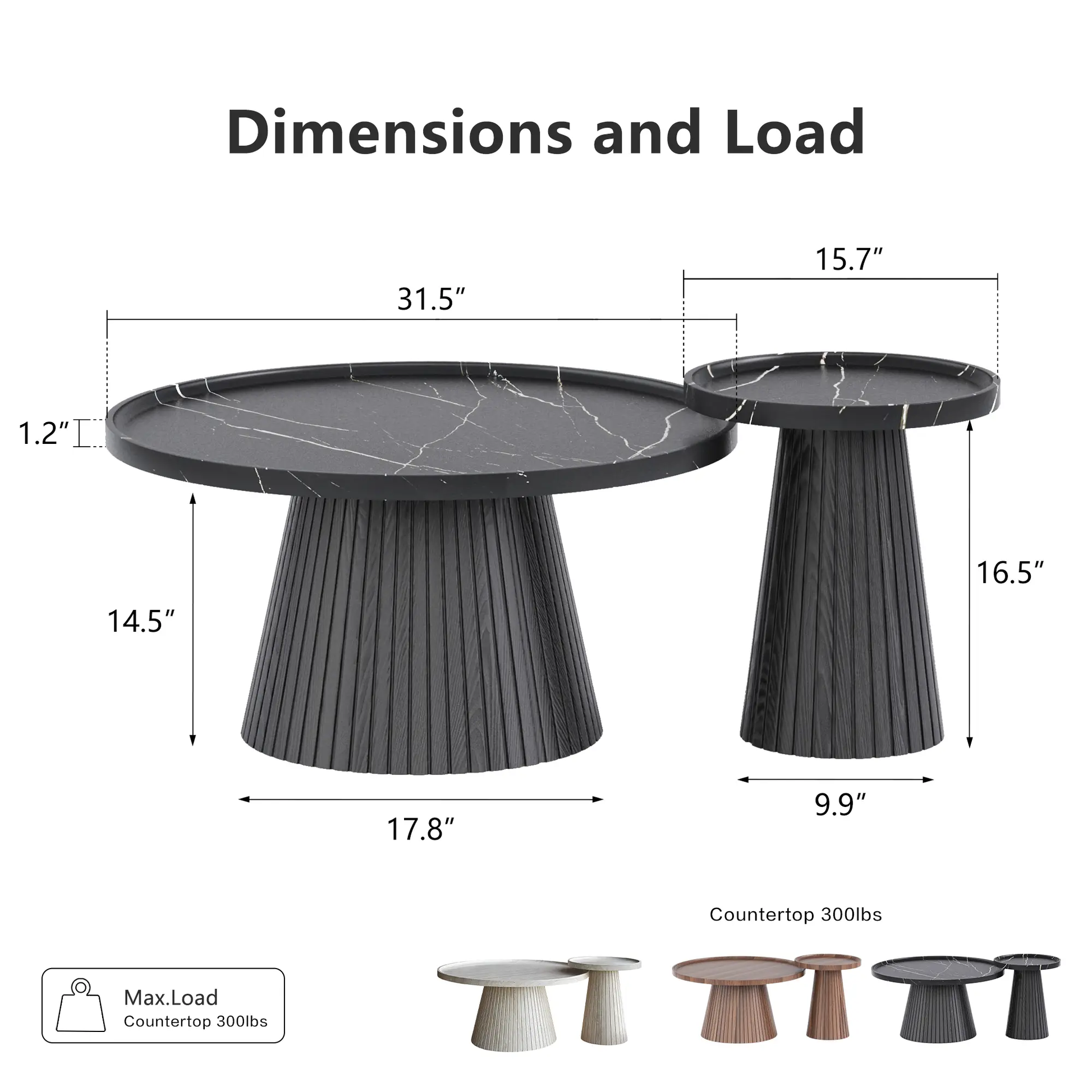 Win2Win Nesting Coffee Table Set of 2 – Black win2win