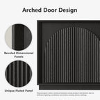 Fluted 4-Door Buffet Cabinet Black