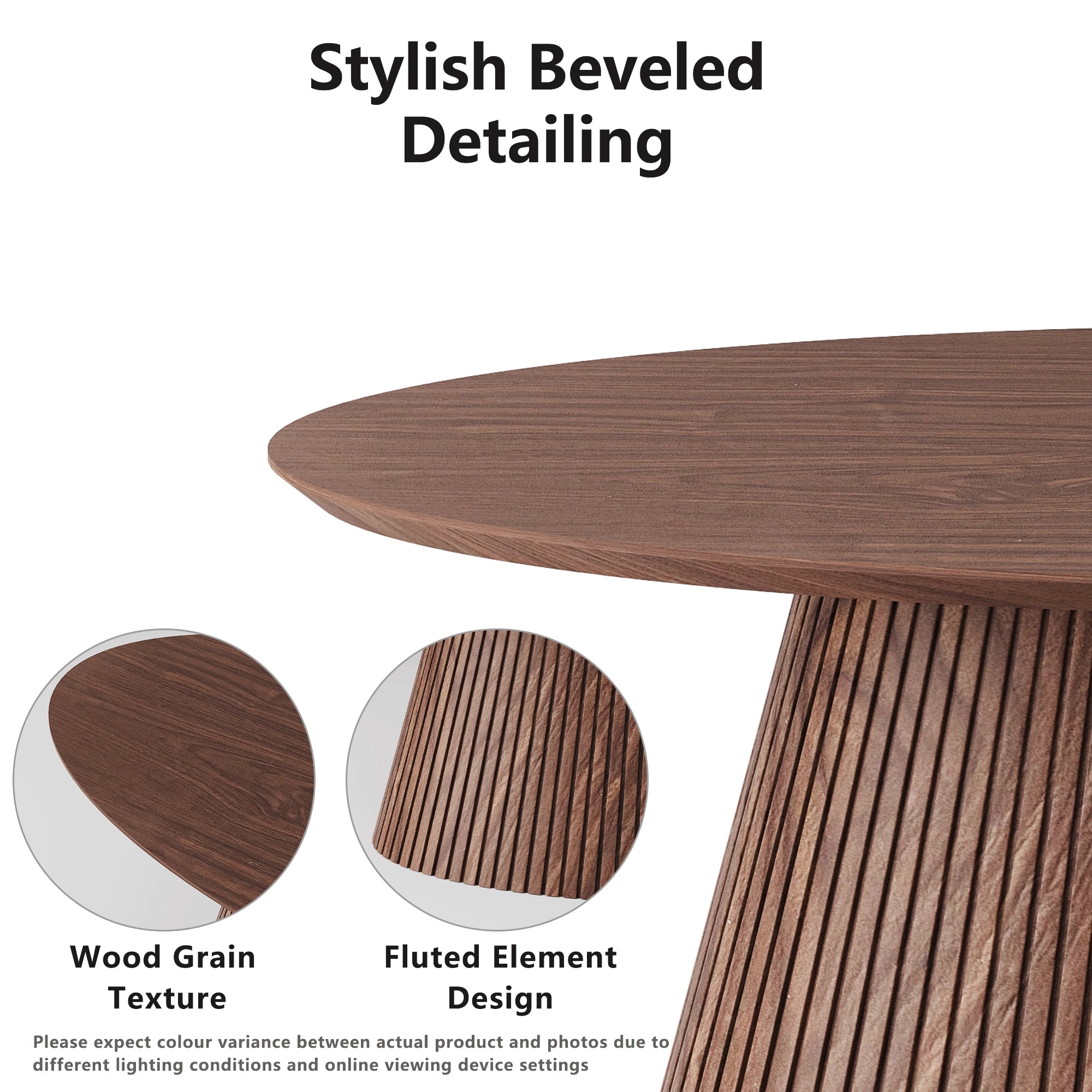 MIN FlU™Groove Oval Lounge Table - Walnut