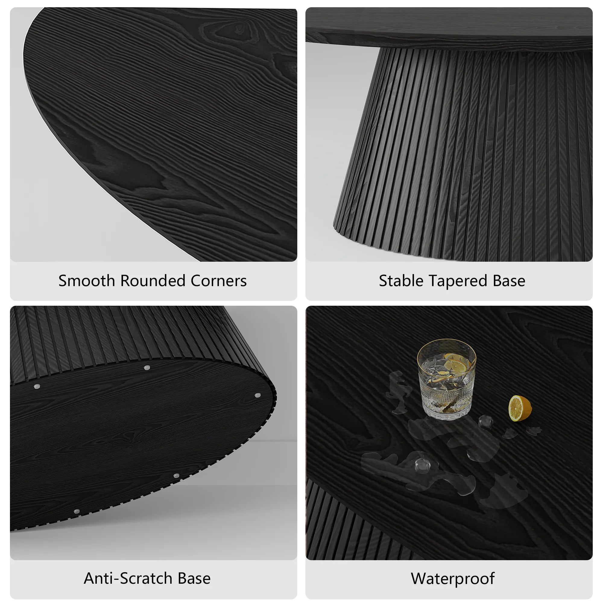 MIN FlU™Groove Oval Lounge Table - Black