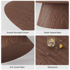 Groove Oval Lounge Table - Walnut