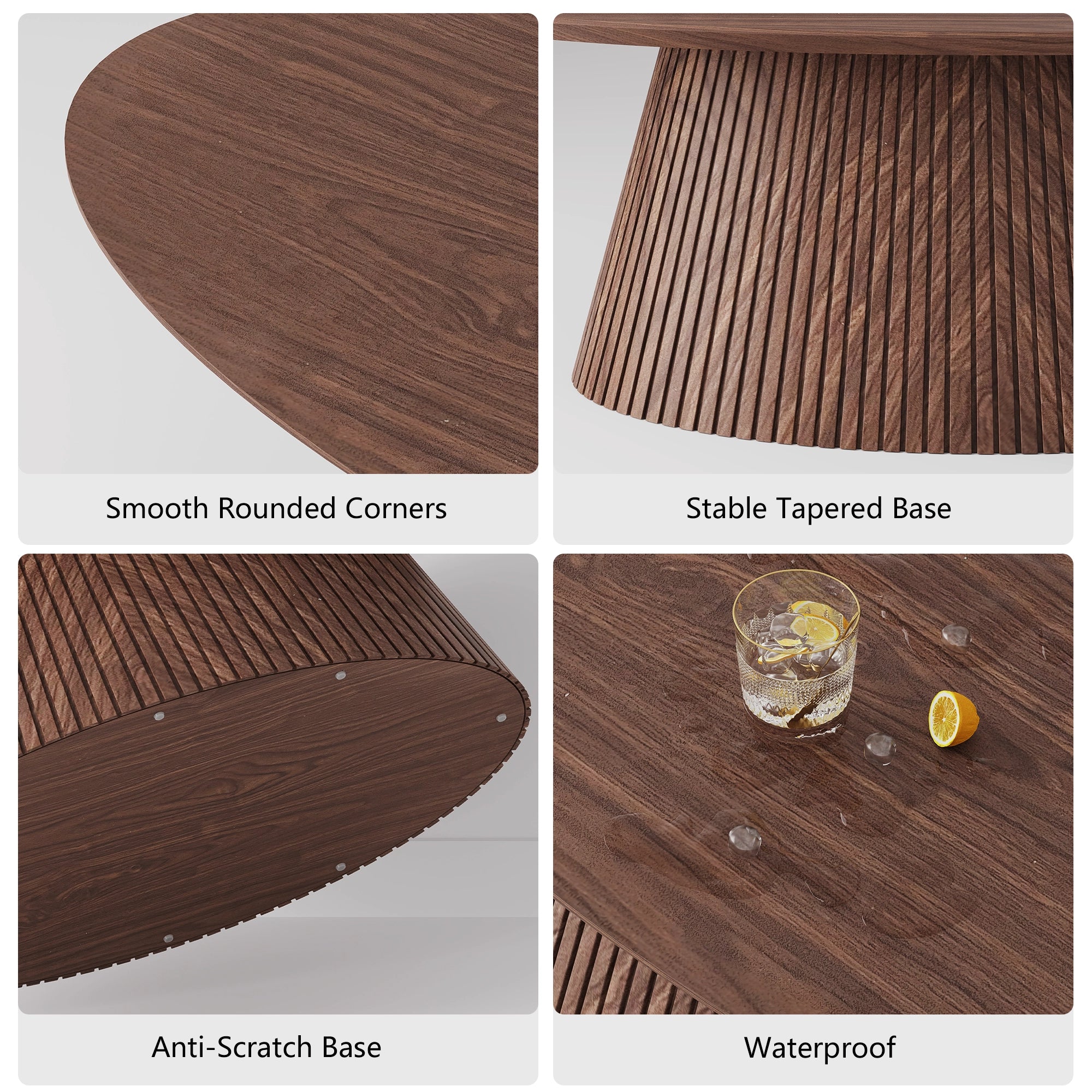 MIN FlU™Groove Oval Lounge Table - Walnut