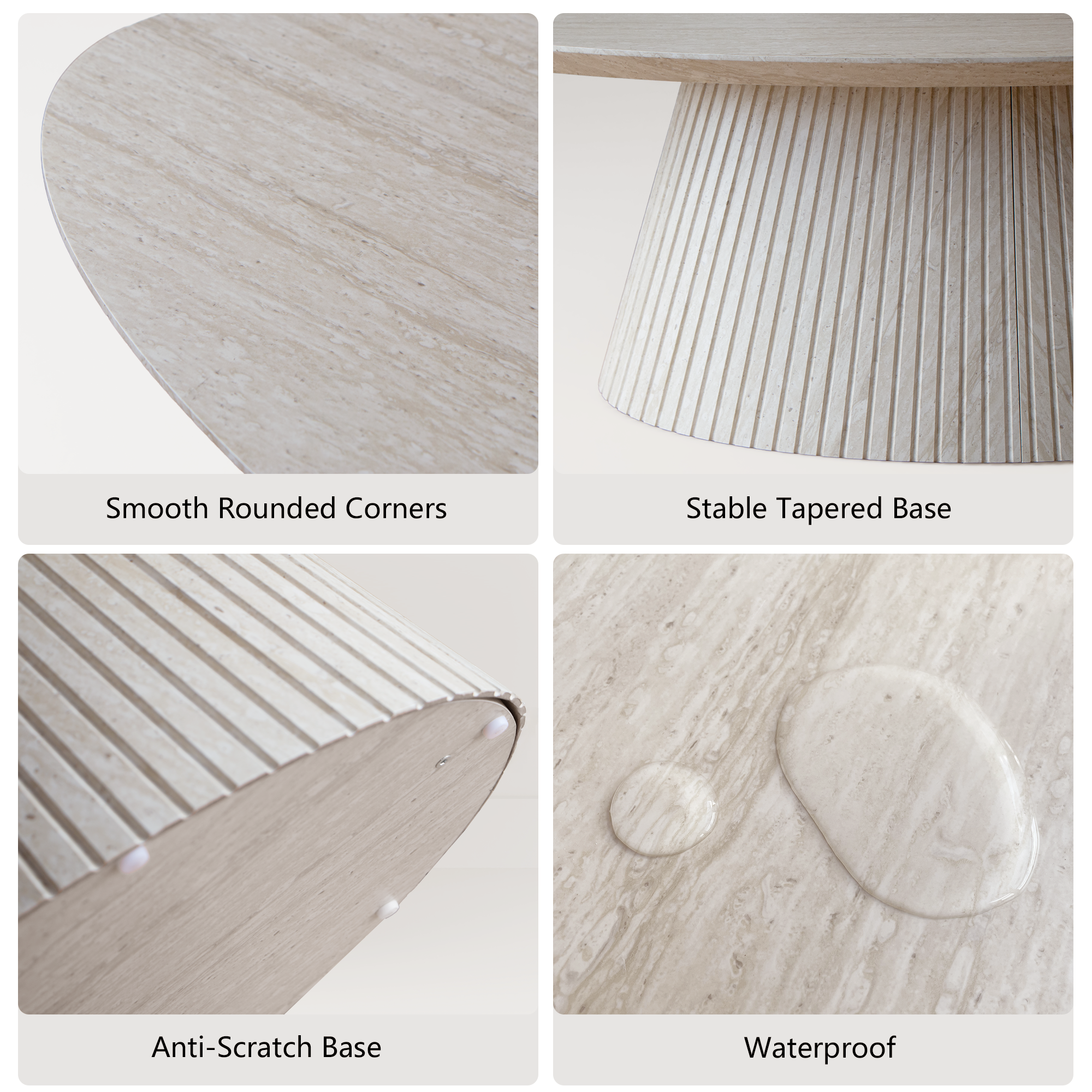 Oval Coffee Table-Srone
