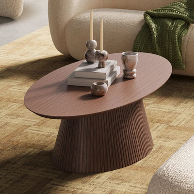 Win2Win Walnut Oval Coffee Table