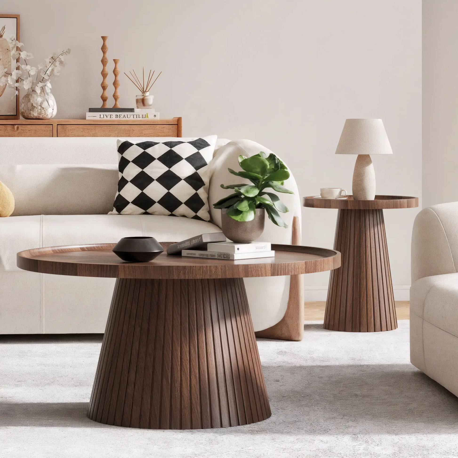 Win2Win Nesting Coffee Table Set of 2 – Walnut win2win