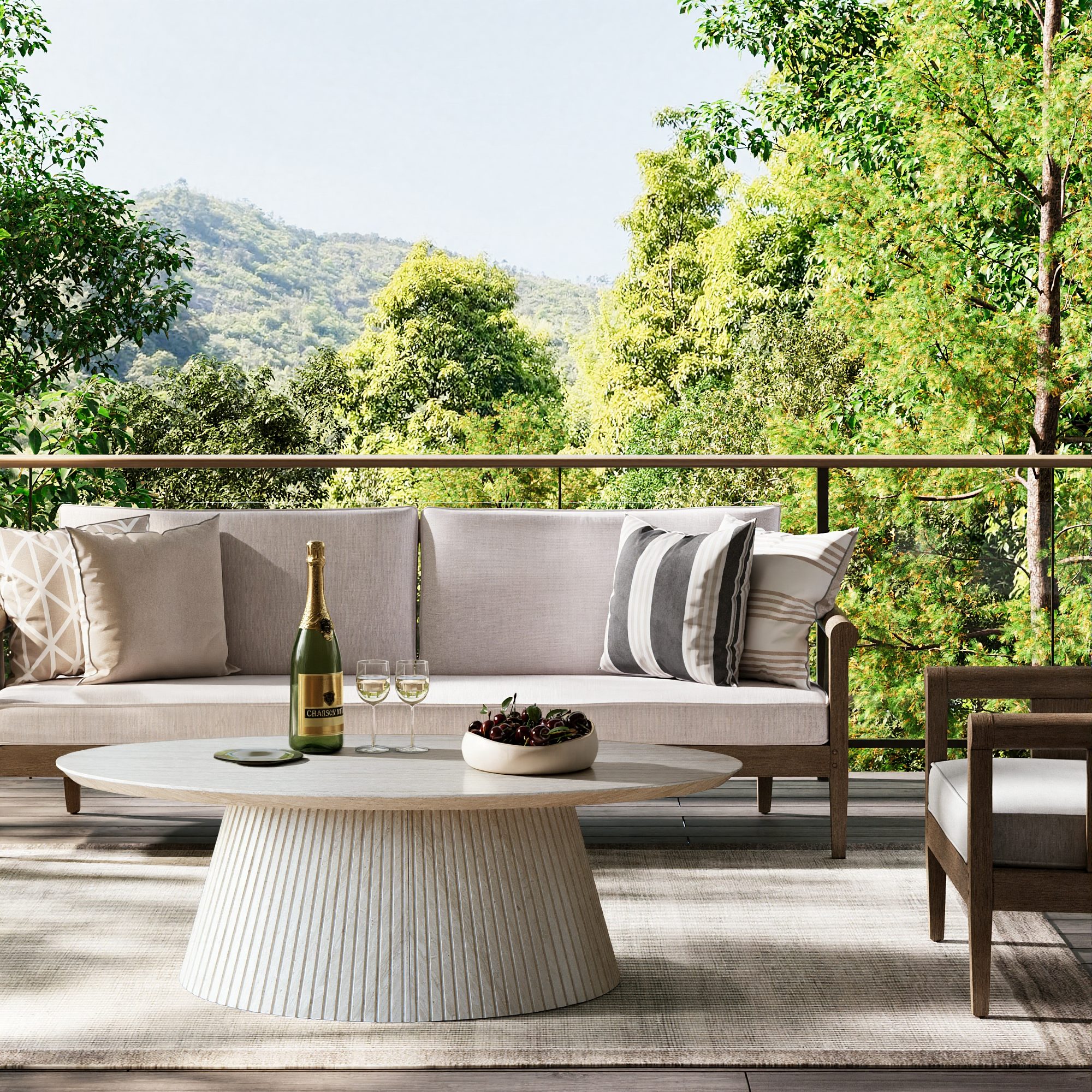 MIN FlU™Groove Oval Coffee Table-Srone