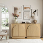 Fluted  2-Door Small Sideboard Oak