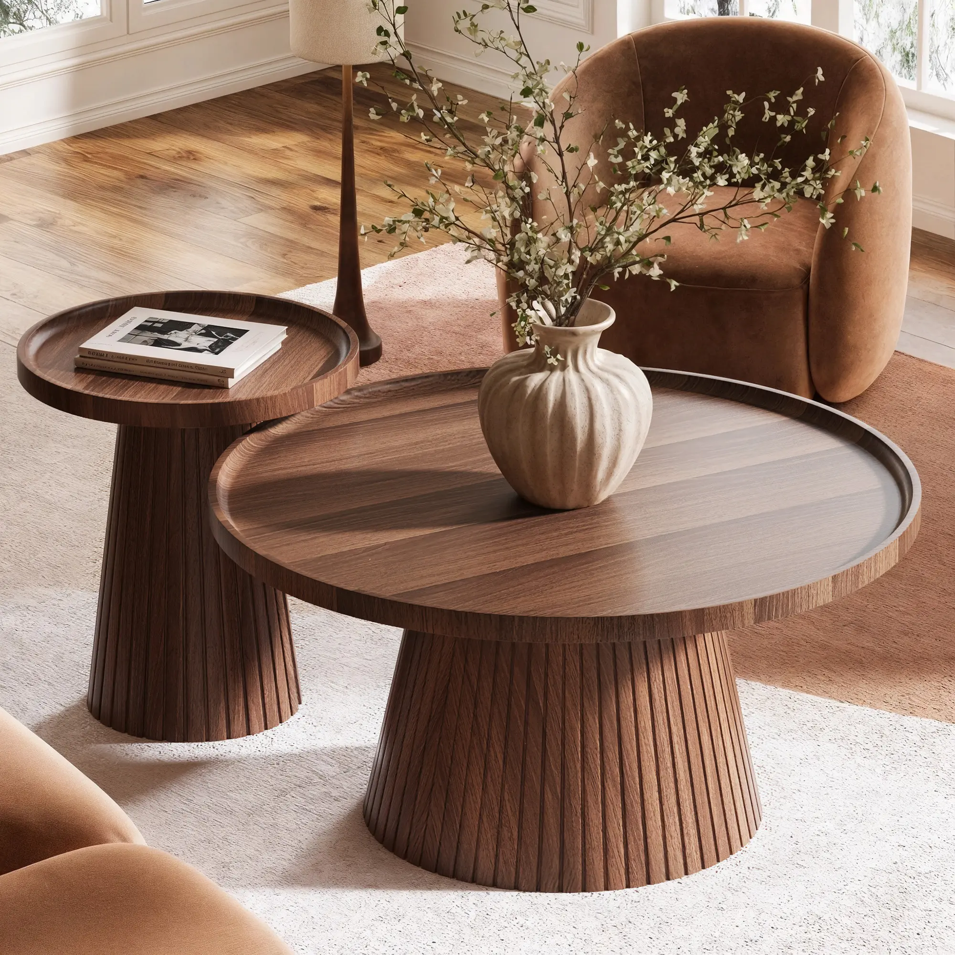 Win2Win Nesting Coffee Table Set of 2 – Walnut win2win