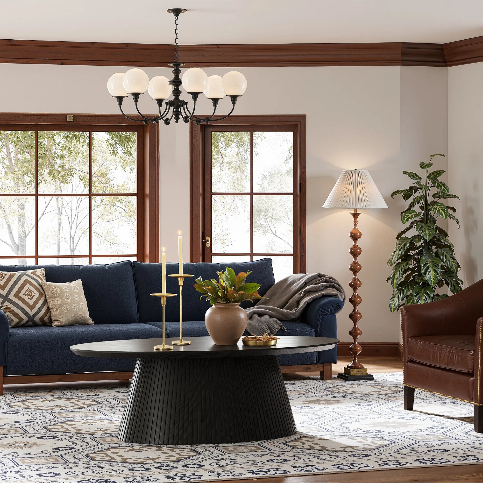 MIN FlU™Groove Oval Lounge Table - Black