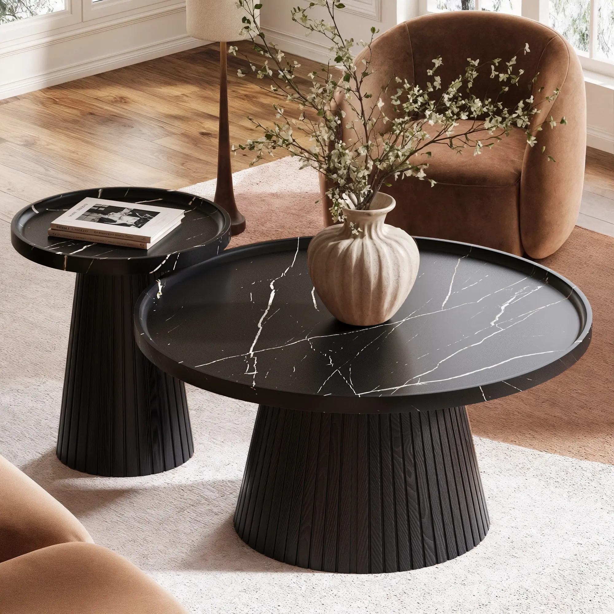 Win2Win Nesting Coffee Table Set of 2 – Black win2win