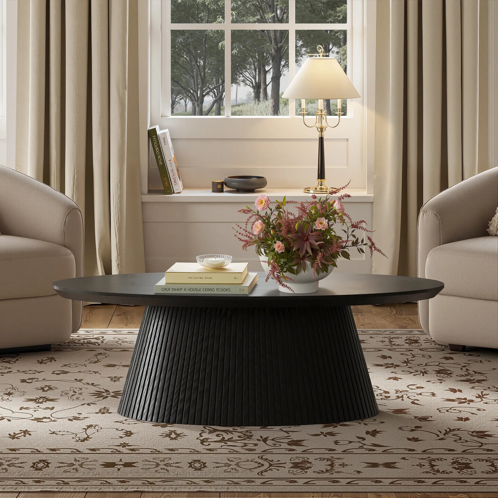 MIN FlU™Groove Oval Lounge Table - Black