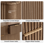 Fluted 9 dresser Bedroom Set – Walnut
