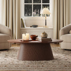 Groove Oval Lounge Table - Walnut