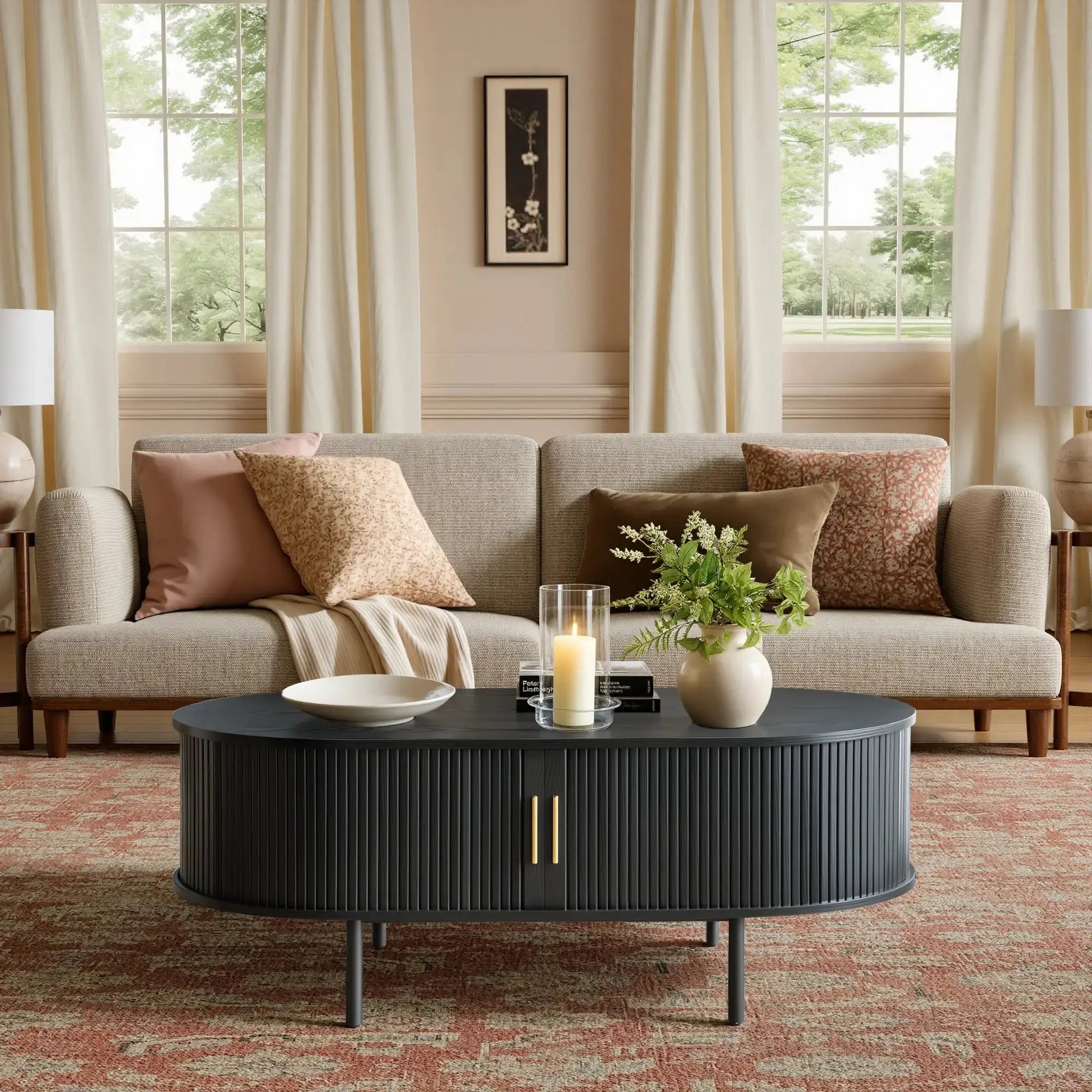 Placement_effect_of_Win2Win_Oval_Coffee_Table_with_Storage_Black_Fluted_Center_Table_in_a_cozy-style_living_room