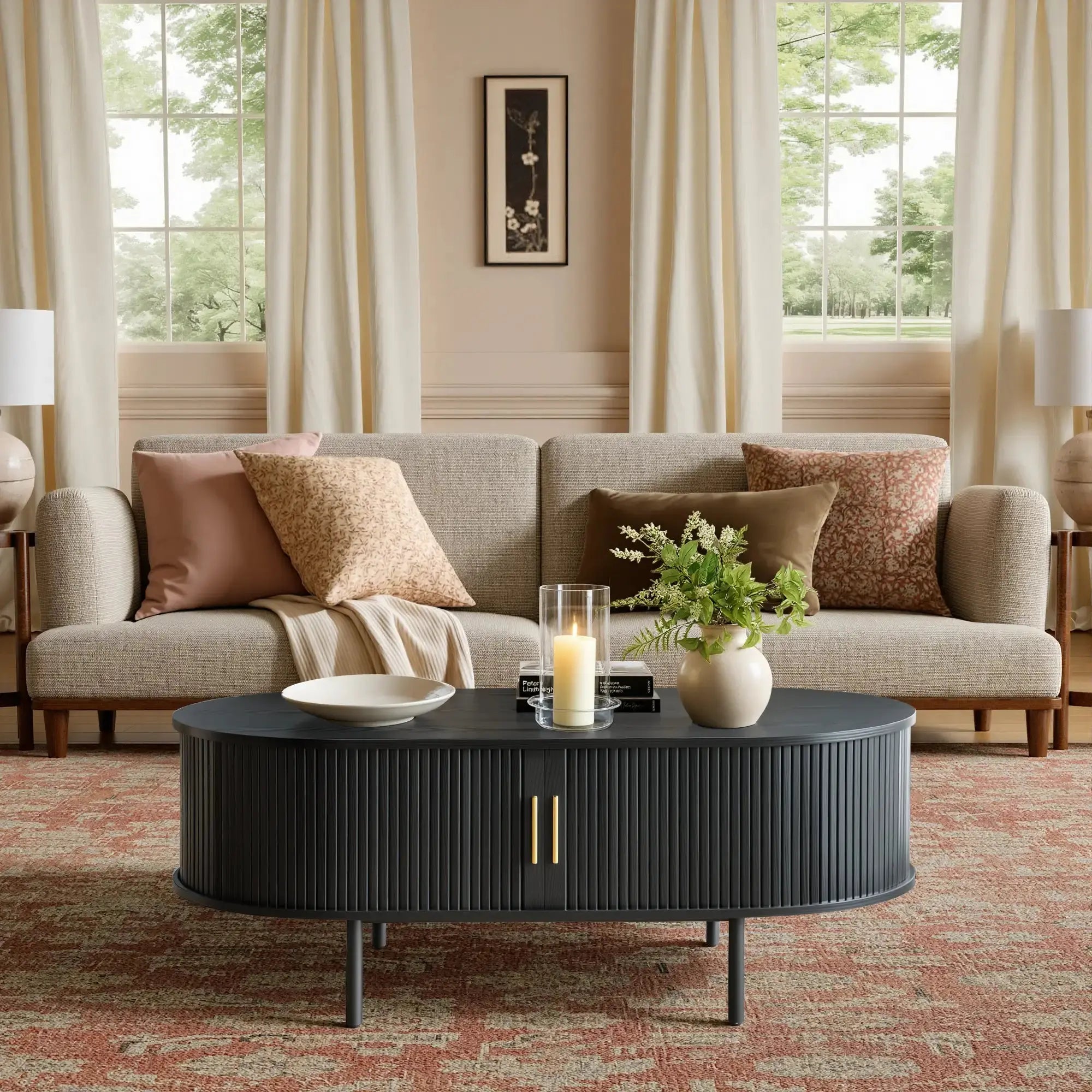 Placement_effect_of_Win2Win_Oval_Coffee_Table_with_Storage_Black_Fluted_Center_Table_in_a_cozy-style_living_room