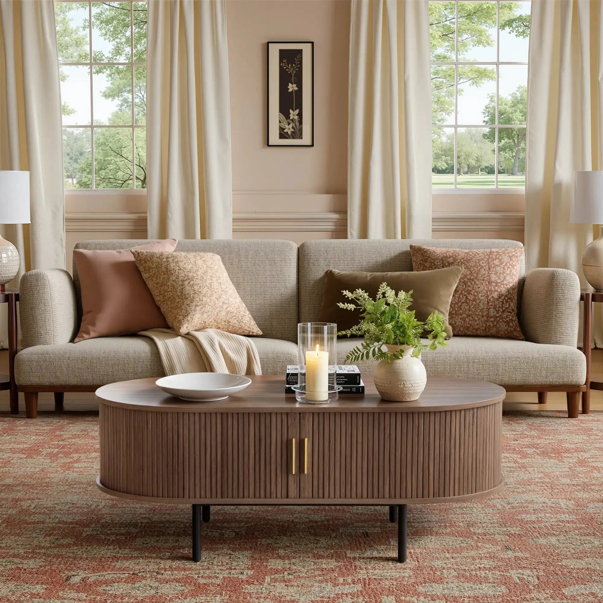 Placement_effect_of_Win2Win_Oval_Coffee_Table_with_Storage_Walnut_Fluted_Center_Table_in_a_cozy-style_living_room