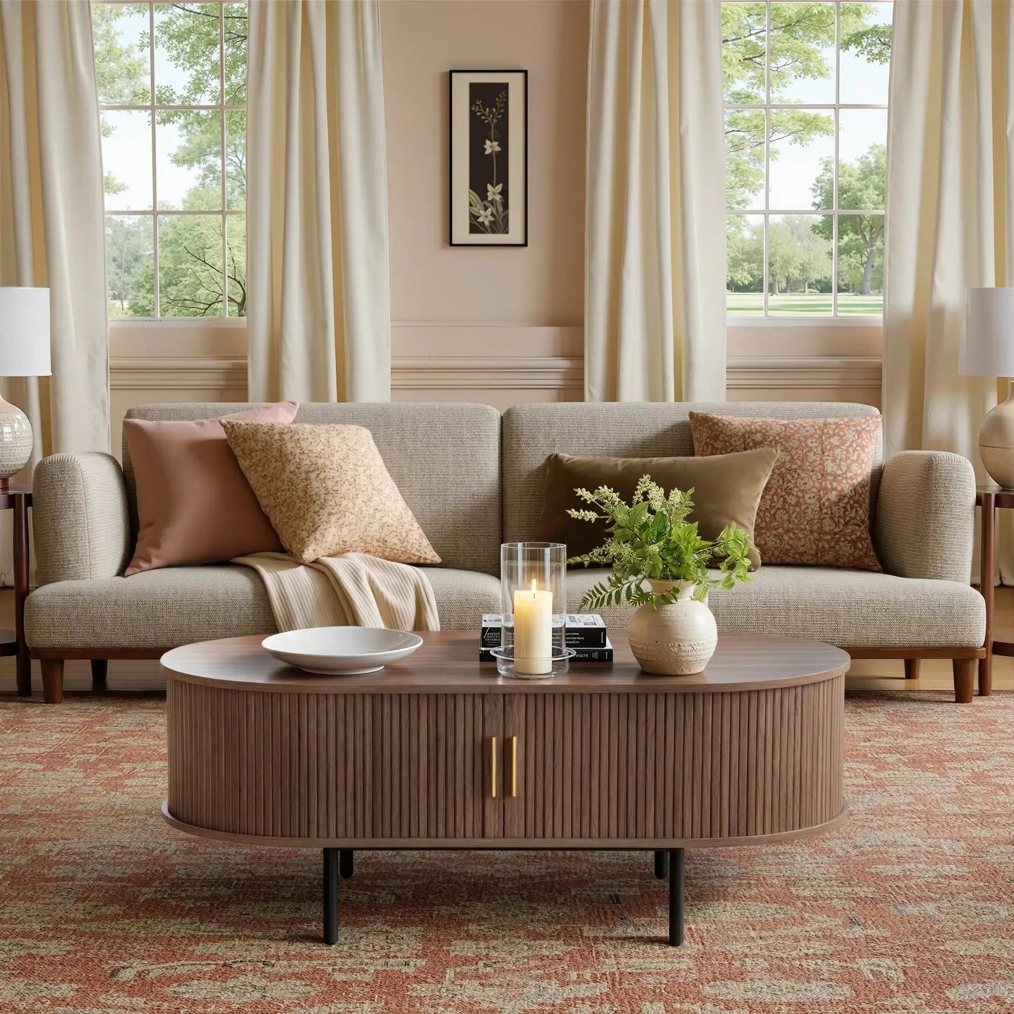 Placement_effect_of_Win2Win_Oval_Coffee_Table_with_Storage_Walnut_Fluted_Center_Table_in_a_cozy-style_living_room