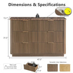 Win2Win Modern Boho 6-Drawer Dresser – walnut Fluted Chest win2win