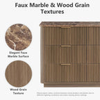Win2Win Modern Boho 6-Drawer Dresser – walnut Fluted Chest win2win