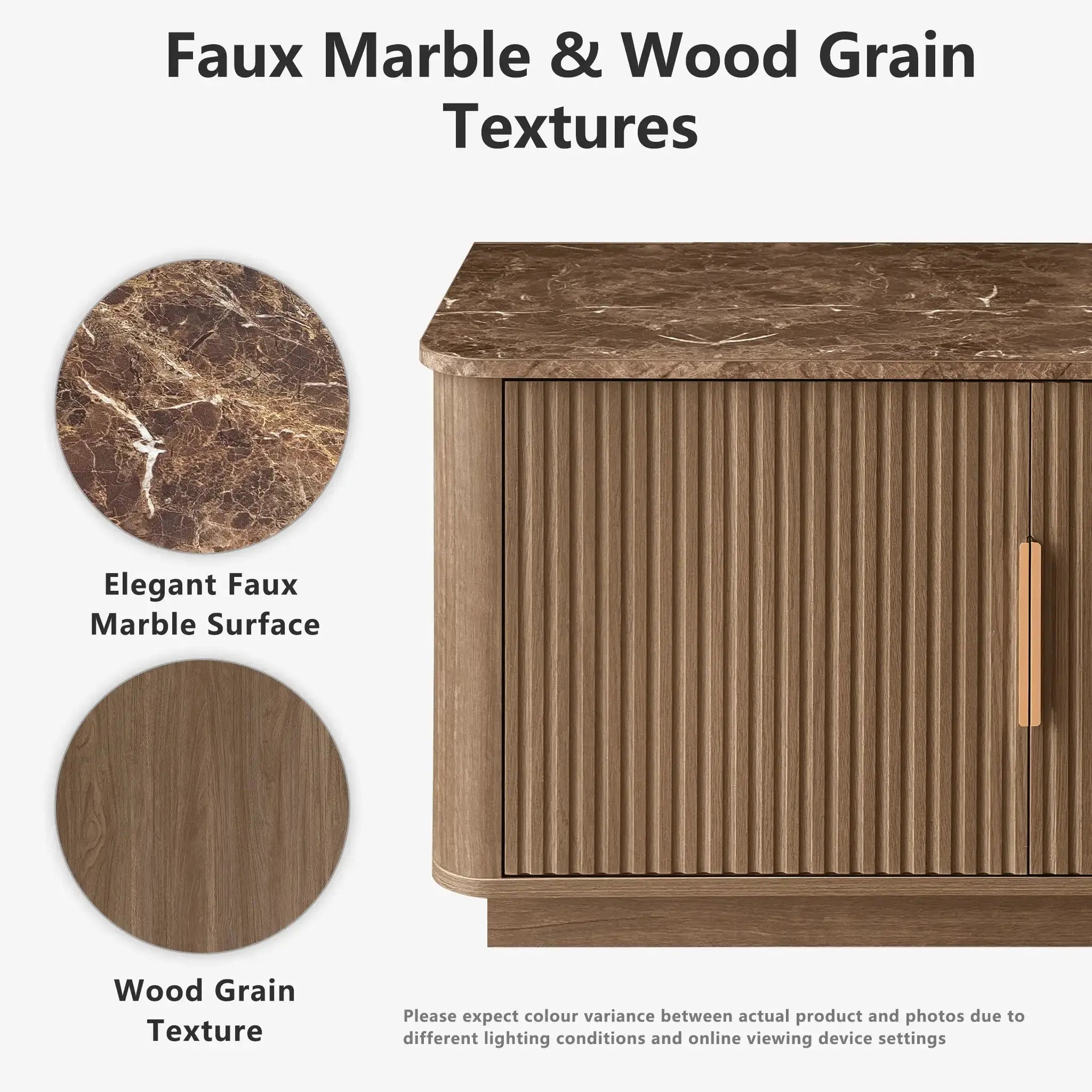 Win2Win Modern Boho Corner TV Stand – Walnut Finish win2win